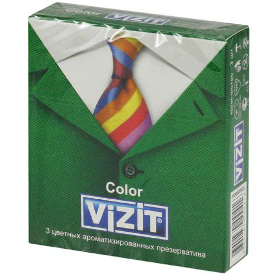 Презервативы латексные Vizit Aroma (Визит) ароматизированные цветные №3